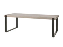 Tafel Met Metalen U-poten KENT - Lichtgrijs Hout