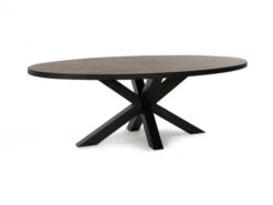 Tafel SAMIR Ovaal Met Sterpoot - Natuurlijke Parketlook Hout