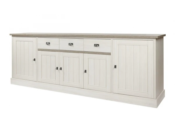 Kast Dressoir YORK 5 Deuren - Lariks & Crystal Oak Beige Wit 1 Kast Dressoir YORK 5 Deuren - Lariks & Crystal Oak Beige Wit
