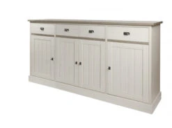 Hoge Dressoir YORK - Lariks & Crystal Oak Beige Beige