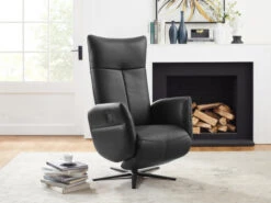Elektrische Fauteuil MERCURIUS - Zwart Leder Zwart 7 Elektrische Fauteuil MERCURIUS - Zwart Leder Zwart -Zuiver || RICHMOND Verkoop modulax mercurius 52544