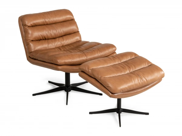 Relaxfauteuil MIXSIT LOW - Cognac Leder Cognac 2 Relaxfauteuil MIXSIT LOW - Cognac Leder Cognac - Afbeelding 2