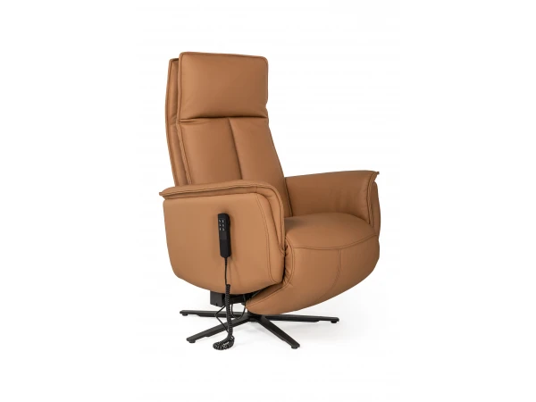 Elektrische Relaxfauteuil PANDORA - Cognac Leder Cognac 1 Elektrische Relaxfauteuil PANDORA - Cognac Leder Cognac