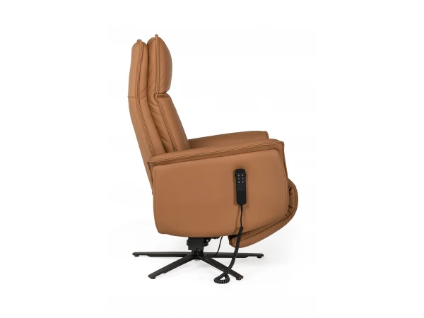 Elektrische Relaxfauteuil PANDORA - Cognac Leder Cognac 3 Elektrische Relaxfauteuil PANDORA - Cognac Leder Cognac - Afbeelding 3