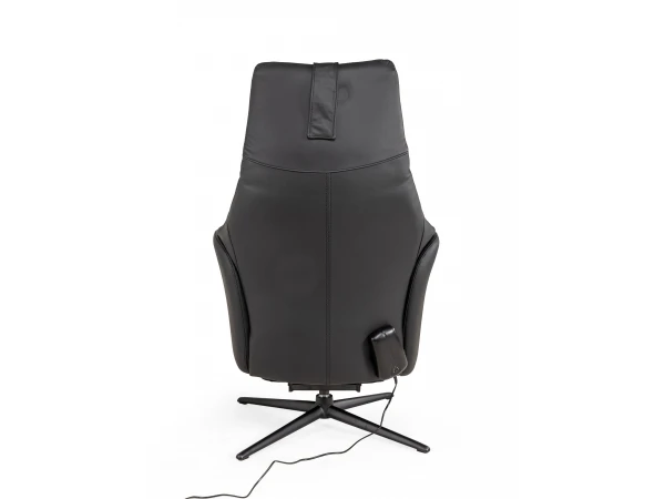 Elektrische Relaxfauteuil RANA - Zwart Leder Zwart 4 Elektrische Relaxfauteuil RANA - Zwart Leder Zwart - Afbeelding 4