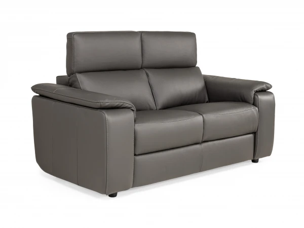 2-zit SEATTLE - Donkergrijs Leder Grijs 3 2-zit SEATTLE - Donkergrijs Leder Grijs - Afbeelding 3