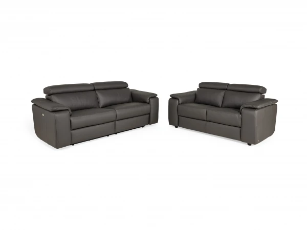 2-zit SEATTLE - Donkergrijs Leder Grijs 9 2-zit SEATTLE - Donkergrijs Leder Grijs - Afbeelding 9