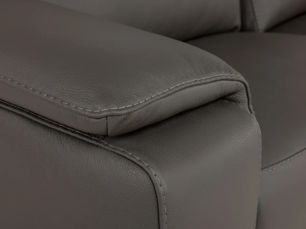 3-zit Met 2 Elektr. Relaxen SEATTLE - Donkergrijs Leder Grijs 7 3-zit Met 2 Elektr. Relaxen SEATTLE - Donkergrijs Leder Grijs - Afbeelding 7
