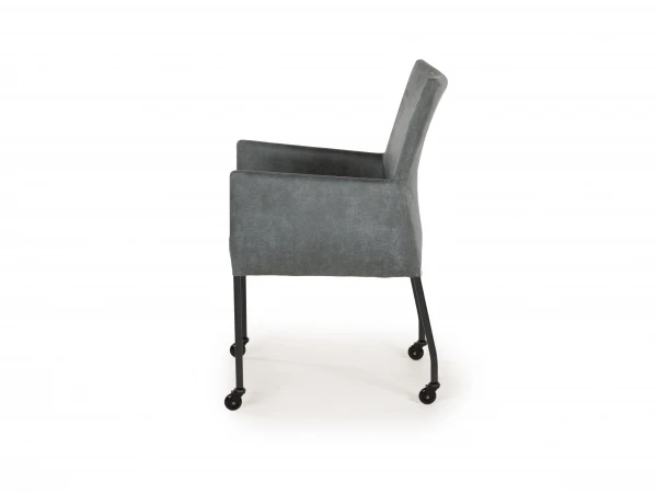 Armstoel GLENN Met Parket Wielen - Guarda Petrol Blauw 3 Armstoel GLENN Met Parket Wielen - Guarda Petrol Blauw - Afbeelding 3