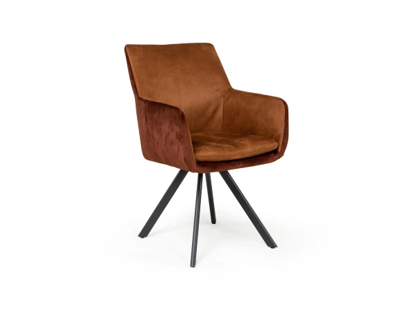 Armstoel Met Draaifunctie SANTIAGO - Cognac/copper Cognac 1 Armstoel Met Draaifunctie SANTIAGO - Cognac/copper Cognac