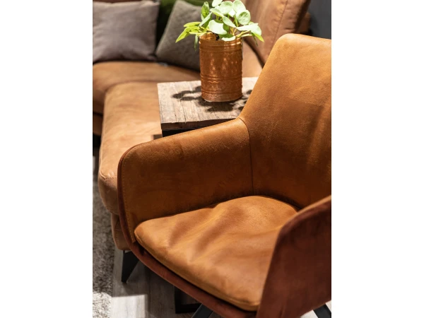 Armstoel Met Draaifunctie SANTIAGO - Cognac/copper Cognac 9 Armstoel Met Draaifunctie SANTIAGO - Cognac/copper Cognac - Afbeelding 9