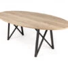 Ovale Tafel WACKO - Eik Natuur/zwart Hout