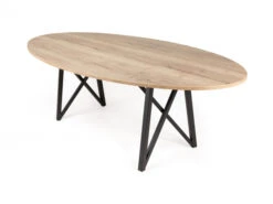Ovale Tafel WACKO - Eik Natuur/zwart Hout
