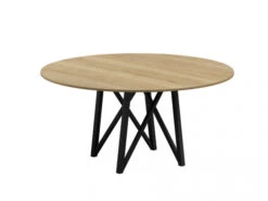 Ronde Tafel WACKO - Naturel/Zwart Hout
