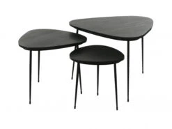 Set Van 3 Bijzettafels AXIO - Zwart Marmer Zwart