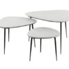 Set Van 3 Bijzettafels AXIO - Wit Marmer Wit