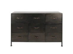 Commode 9 Lades TYPOGRAPHIC - Zwart Zwart