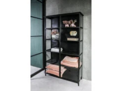 Kast Vitrine ELINA - Zwart Zwart -Zuiver || RICHMOND Verkoop ptmd elina 21929