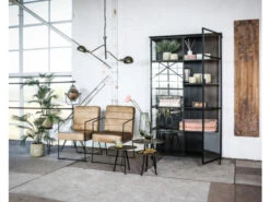 Kast Vitrine ELINA - Zwart Zwart -Zuiver || RICHMOND Verkoop ptmd elina 21976