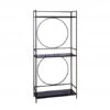 Cabinet GETLA - Smokey Dark Glass/Black Metal Zwart