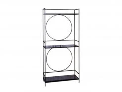 Cabinet GETLA - Smokey Dark Glass/Black Metal Zwart