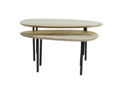 Set Van 2 Bijzettafels OXIL - Green Wood Hout -Zuiver || RICHMOND Verkoop ptmd oxil 65362