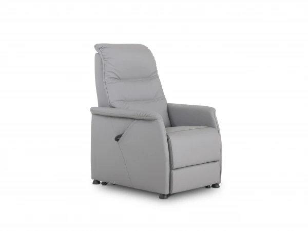 Elektrische Relaxfauteuil CORRIDO COMPACT - Grijs Leder Grijs 1 Elektrische Relaxfauteuil CORRIDO COMPACT - Grijs Leder Grijs