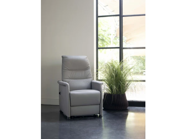 Elektrische Relaxfauteuil CORRIDO COMPACT - Grijs Leder Grijs 2 Elektrische Relaxfauteuil CORRIDO COMPACT - Grijs Leder Grijs - Afbeelding 2