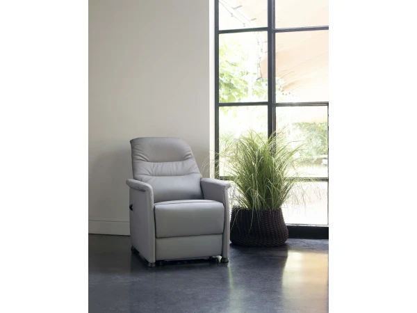 Elektrische Relaxfauteuil CORRIDO COMPACT - Grijs Leder Grijs 3 Elektrische Relaxfauteuil CORRIDO COMPACT - Grijs Leder Grijs - Afbeelding 3