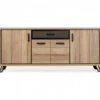 Dressoir ARCHIE Groot - Halifax Eik/zwart Metaal Hout