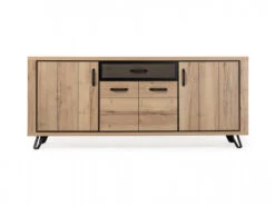 Dressoir ARCHIE Groot - Halifax Eik/zwart Metaal Hout