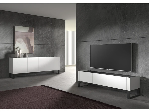 Tv-kast TABU - Mat Wit Zwart 5 Tv-kast TABU - Mat Wit Zwart - Afbeelding 5