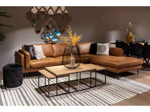 Hoekzetel WIND - Cognac Leder Bruin 3 Hoekzetel WIND - Cognac Leder Bruin - Afbeelding 3