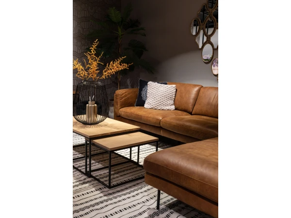 Hoekzetel WIND - Cognac Leder Bruin 5 Hoekzetel WIND - Cognac Leder Bruin - Afbeelding 5