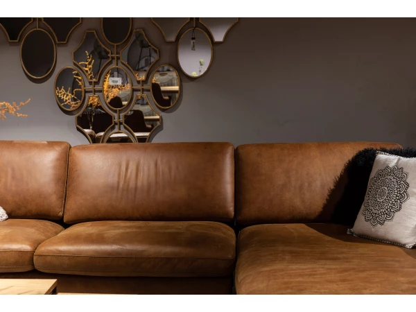 Hoekzetel WIND - Cognac Leder Bruin 7 Hoekzetel WIND - Cognac Leder Bruin - Afbeelding 7