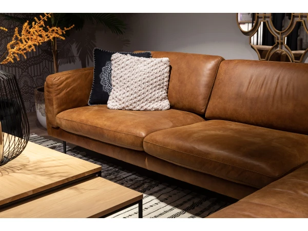 Hoekzetel WIND - Cognac Leder Bruin 8 Hoekzetel WIND - Cognac Leder Bruin - Afbeelding 8