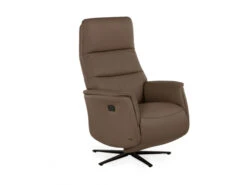 Elektrische Relax Met Batterij ZEUS - Taupe Leder Taupe