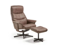 Fauteuil ANNA Met Voetbank - Fendy Brown Bruin