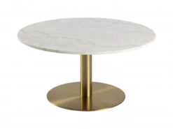 Salontafel CORBY - Wit Marmer/goud Wit