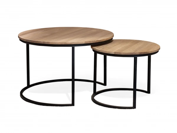 Set 2 Salontafels DENEMARKEN - Eik Bianco Hout 3 Set 2 Salontafels DENEMARKEN - Eik Bianco Hout - Afbeelding 3