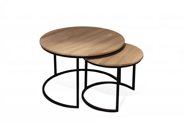 Set 2 Salontafels DENEMARKEN - Eik Bianco Hout 1 Set 2 Salontafels DENEMARKEN - Eik Bianco Hout