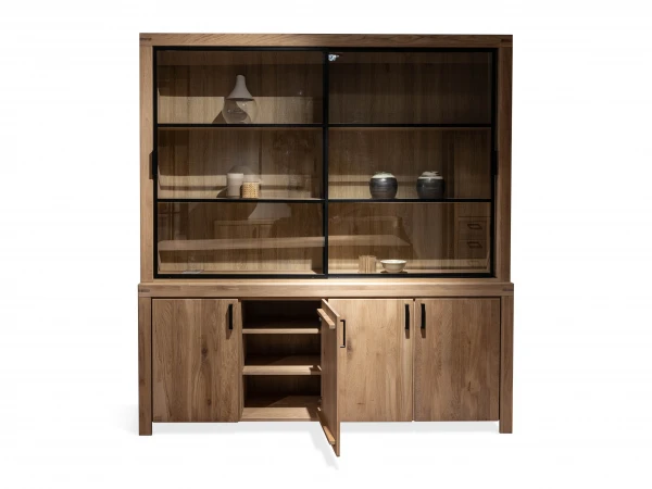 Vitrinekast XXL DENEMARKEN - Eik Bianco Hout 3 Vitrinekast XXL DENEMARKEN - Eik Bianco Hout - Afbeelding 3