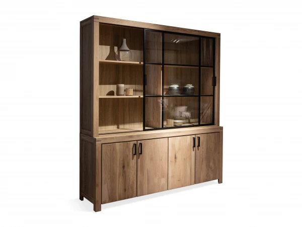 Vitrinekast XXL DENEMARKEN - Eik Bianco Hout 4 Vitrinekast XXL DENEMARKEN - Eik Bianco Hout - Afbeelding 4