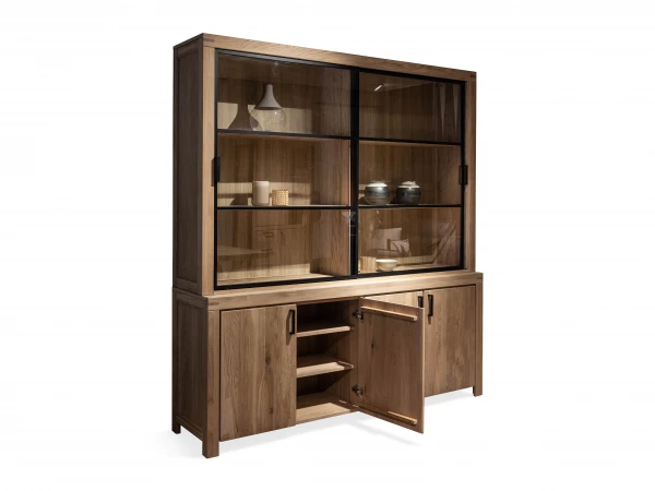 Vitrinekast XXL DENEMARKEN - Eik Bianco Hout 5 Vitrinekast XXL DENEMARKEN - Eik Bianco Hout - Afbeelding 5