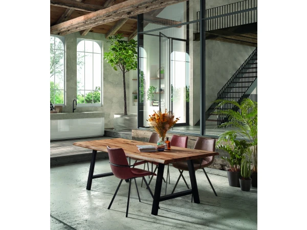 Boomstamtafel FENIX - Hout/zwart Hout 4 Boomstamtafel FENIX - Hout/zwart Hout - Afbeelding 4