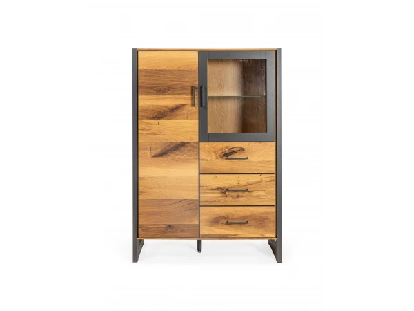 Vitrinekast FINLAND - Balkeneik Fineer Hout 3 Vitrinekast FINLAND - Balkeneik Fineer Hout - Afbeelding 3