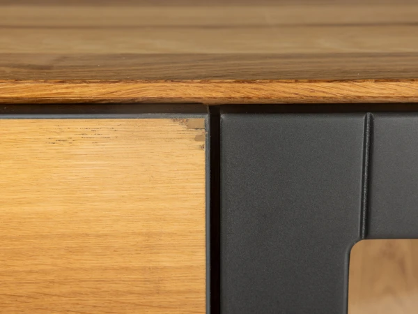 Vitrinekast FINLAND - Balkeneik Fineer Hout 6 Vitrinekast FINLAND - Balkeneik Fineer Hout - Afbeelding 6