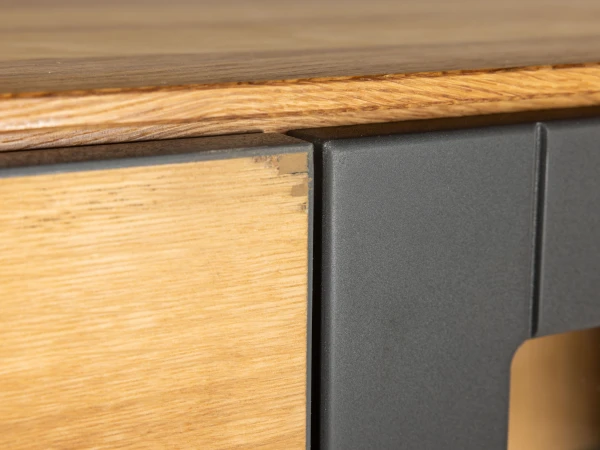 Vitrinekast FINLAND - Balkeneik Fineer Hout 7 Vitrinekast FINLAND - Balkeneik Fineer Hout - Afbeelding 7