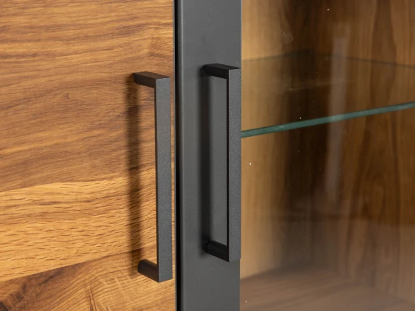 Vitrinekast FINLAND - Balkeneik Fineer Hout 9 Vitrinekast FINLAND - Balkeneik Fineer Hout - Afbeelding 9