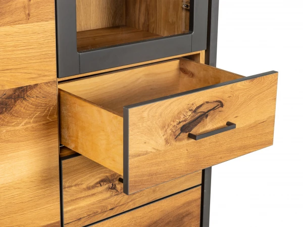 Vitrinekast FINLAND - Balkeneik Fineer Hout 10 Vitrinekast FINLAND - Balkeneik Fineer Hout - Afbeelding 10